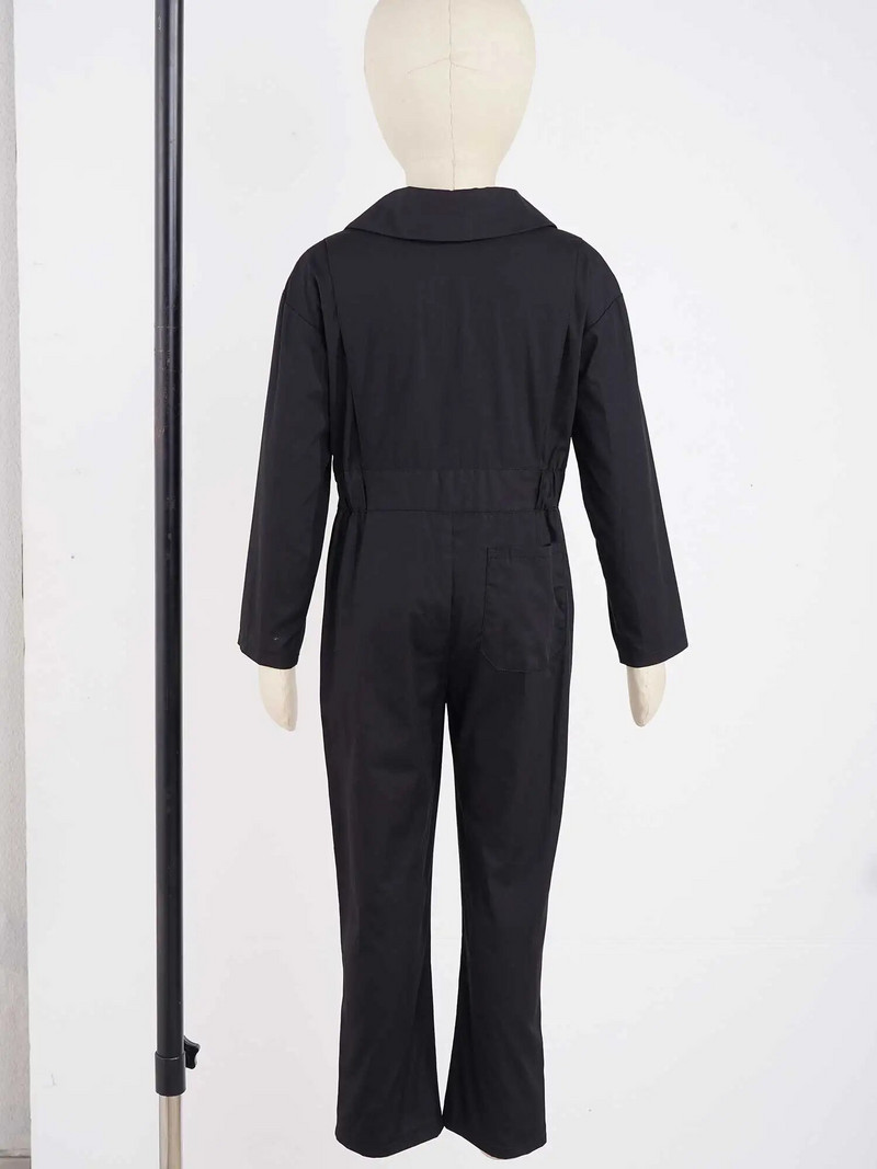 Detský overal pre chlapcov, ležérny overal, nohavice, módny dlhý rukáv, golier so zipsom, kostým mechanika, letecký overal