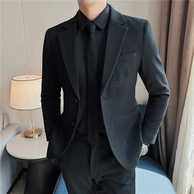 Novi butik modni zgodan gospodin vrhunske jesenske i zimske muške vunene jakne sako trend zgodan tamno prugasti nixie