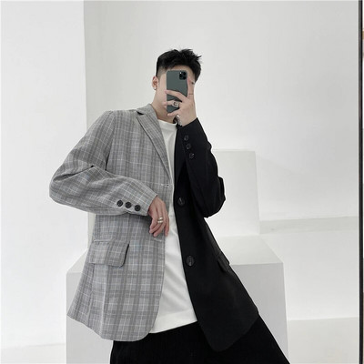 LUZHEN 2024 Jarná móda Originálny farebný kontrastný dizajn spájania Ležérny sako Pánsky trendy oblek High Street LZ1150