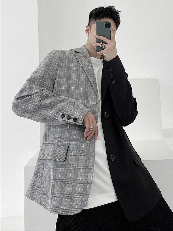 LUZHEN 2024 Jarná móda Originálny farebný kontrastný dizajn spájania Ležérny sako Pánsky trendy oblek High Street LZ1150