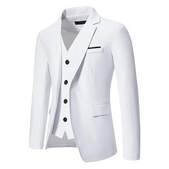 Ново мъжко фалшиво яке от две части, черно / кралско синьо / бяло модно мъжко бизнес социално сватбено бално парти рокля Блейзър Палто