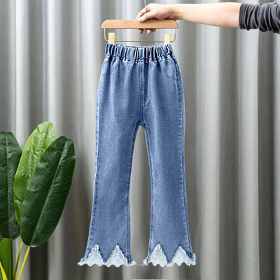 Dievčenské rifle pre módu, tínedžerské rifle s písmenovým vzorom, ležérny štýl, detské rifľové nohavice, jar, jeseň, detské oblečenie pre deti vo veku 4, 5, 7, 9, 11 a 13 rokov.