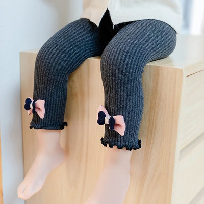 Primăvară Toamnă Leggings calduri pentru fete, culori amestecate, papion, bumbac, pantaloni pentru bebeluși, comozi pentru fete, pantaloni pentru copii, pentru 0-4 ani