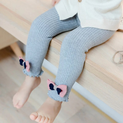 Primăvară Toamnă Leggings calduri pentru fete, culori amestecate, papion, bumbac, pantaloni pentru bebeluși, comozi pentru fete, pantaloni pentru copii, pentru 0-4 ani