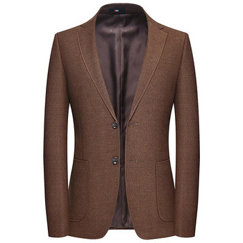 Ανδρικά blazers Slim Fit Business Casual Κομψό κοστούμι Μονό στήθος Μπουφάν πάνω από καφέ παλτό Κομψά ρούχα σε νέο κορεατικό στυλ