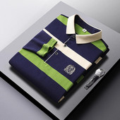 Tricou polo pentru bărbați cu mânecă lungă, cu țesătură confortabilă, respirabilă și stil casual versatil pentru primăvară și toamnă
