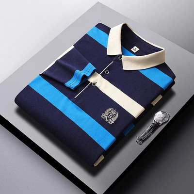 Tricou polo pentru bărbați cu mânecă lungă, cu țesătură confortabilă, respirabilă și stil casual versatil pentru primăvară și toamnă