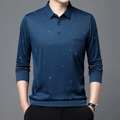Tricou cu mânecă lungă, primăvară, toamnă, pentru bărbați, cu guler răsturnat, cu imprimare cu litere, cu buzunar, pulover, haine, topuri la modă