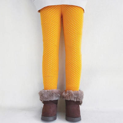 Παιδικά Ρούχα Χειμωνιάτικα Κοριτσίστικα Κολάν Dot Print Βαμβακερό ζεστό Fleece Παντελόνι Παιδικό Φθινοπωρινό Καλσόν Κορίτσια Plus Βελούδινο Παχύ Παντελόνι