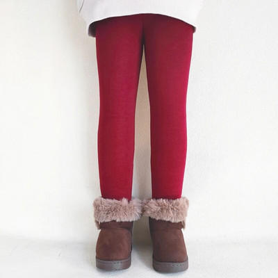 Παιδικά Ρούχα Χειμωνιάτικα Κοριτσίστικα Κολάν Dot Print Βαμβακερό ζεστό Fleece Παντελόνι Παιδικό Φθινοπωρινό Καλσόν Κορίτσια Plus Βελούδινο Παχύ Παντελόνι