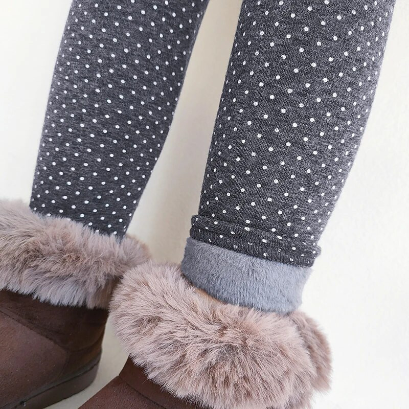 Παιδικά Ρούχα Χειμωνιάτικα Κοριτσίστικα Κολάν Dot Print Βαμβακερό ζεστό Fleece Παντελόνι Παιδικό Φθινοπωρινό Καλσόν Κορίτσια Plus Βελούδινο Παχύ Παντελόνι