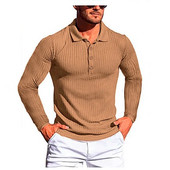 KPOP stil la modă Harajuku Topuri slim Fit lejer Casual Toate se potrivesc Tricouri subțiri solide Tricouri polo cu mânecă lungă cu nasturi