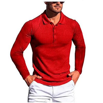 KPOP stil la modă Harajuku Topuri slim Fit lejer Casual Toate se potrivesc Tricouri subțiri solide Tricouri polo cu mânecă lungă cu nasturi