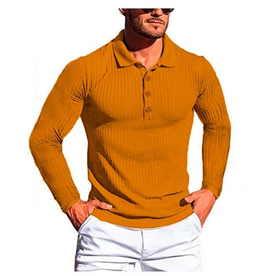 KPOP stil la modă Harajuku Topuri slim Fit lejer Casual Toate se potrivesc Tricouri subțiri solide Tricouri polo cu mânecă lungă cu nasturi