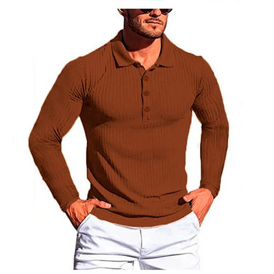 KPOP stil la modă Harajuku Topuri slim Fit lejer Casual Toate se potrivesc Tricouri subțiri solide Tricouri polo cu mânecă lungă cu nasturi