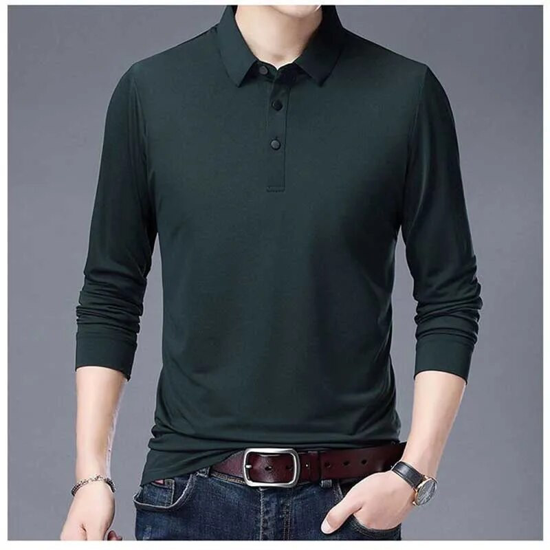 Módne klopové gombíky, univerzálne, jednofarebné polokošele, pánske oblečenie, jar, jeseň, voľné, ležérne pulóvre, topy, kórejské tričko