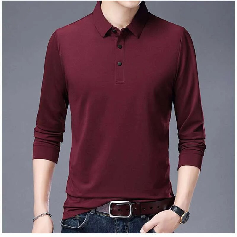 Módne klopové gombíky, univerzálne, jednofarebné polokošele, pánske oblečenie, jar, jeseň, voľné, ležérne pulóvre, topy, kórejské tričko