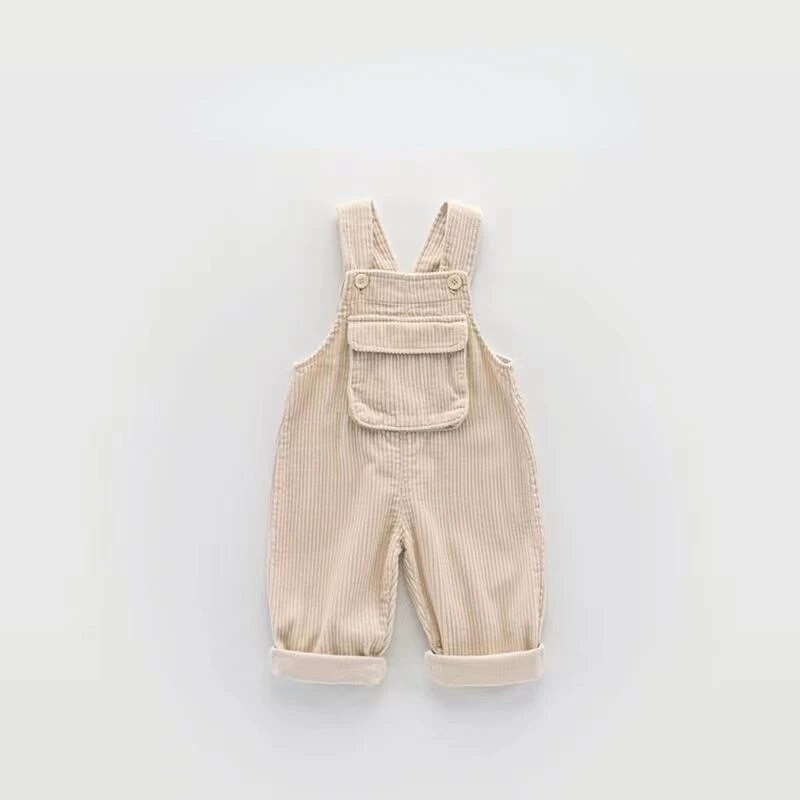 Toamnă Iarnă Salopetă pentru copii de culoare uni Pantaloni din velur cu salopete Salopetă pentru copii mici, cu gât pătrat, cu capse