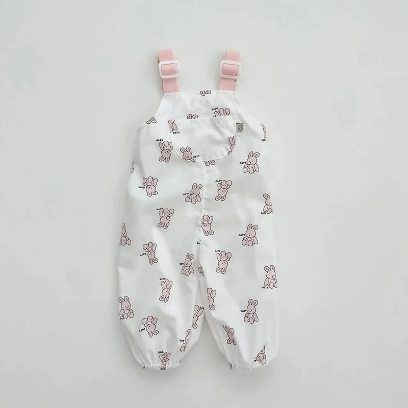 Novorodenecký kostým, nový jesenný dievčenský kostým s králikmi, chlapčenský kostým s potlačou medveďa a nepremokavými trakmi