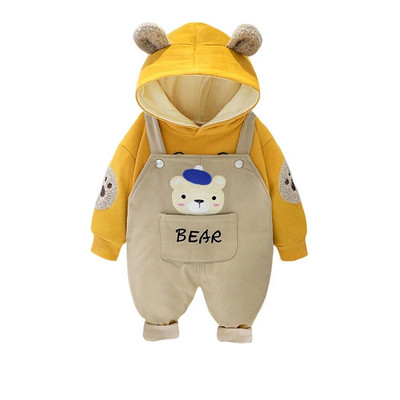 2 ks jeseň/zima nové detské zamatové zahusťovacie overaly sada chlapcov a dievčat manšestrové overaly kórejská verzia detského oblečenia