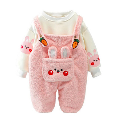 2 ks jeseň/zima nové detské zamatové zahusťovacie overaly sada chlapcov a dievčat manšestrové overaly kórejská verzia detského oblečenia