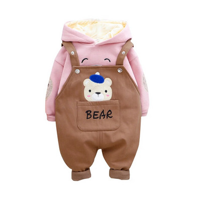 2 ks jeseň/zima nové detské zamatové zahusťovacie overaly sada chlapcov a dievčat manšestrové overaly kórejská verzia detského oblečenia