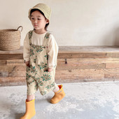 2602C Pantaloni pentru copii 2022 Pantaloni cu bretele pentru femeie de vară coreeană Salopete Bumbac spălat 5 pantaloni Pantaloni cu bretele pentru bebeluși