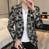 Costum pentru bărbați Blazere Jachete Nou primăvară, toamnă, carouri, costume ocazionale, jachete, haine, haine de afaceri, îmbrăcăminte formală, bărbați, blazere slim fit, dimensiune 4xl