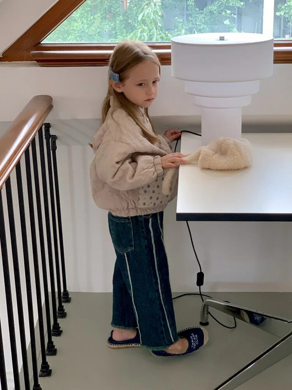 Dievčenské džínsy HoneyCherry so širokými nohavicami, modré, jesenné, nové, módne, prané, rovné džínsy s neopracovaným okrajom