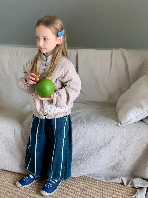 Dievčenské džínsy HoneyCherry so širokými nohavicami, modré, jesenné, nové, módne, prané, rovné džínsy s neopracovaným okrajom