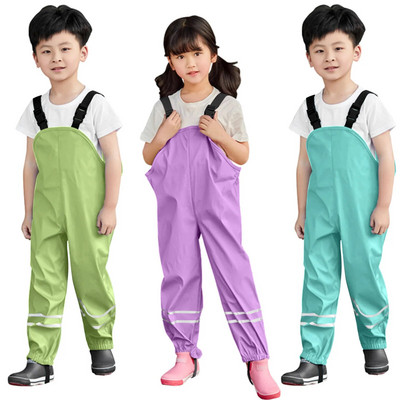 1-8 Y Toddler Παιδιά Αγόρια Κορίτσια Rain Dungarees Αντιανεμική Αδιάβροχη φόρμα λάσπης Ρούχα Παιδικά παντελόνια Παιδικές φόρμες Συνδυασμοί