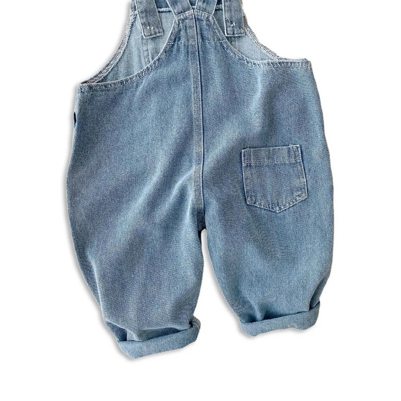 Jesenné jarné novinky 2023 pre deti, chlapcov a dievčatá, džínsové overaly s nášivkou, batoľatá, 95% bavlnené overaly, detské oblečenie, detský overal.