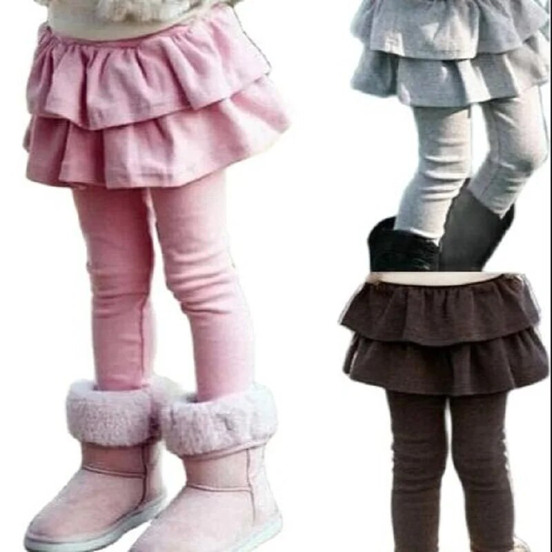 Dievčenské legíny a sukne pre bábätká 2-7 rokov, nohavice z čistej bavlny, detské legíny, módne dievčenské sukňové nohavice