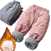 Detské hrubé bavlnené lyžiarske nohavice pre chlapcov a dievčatá, zimné a zamatové teplé nohavice, nepremokavé outdoorové nohavice pre deti od 1 do 6 rokov