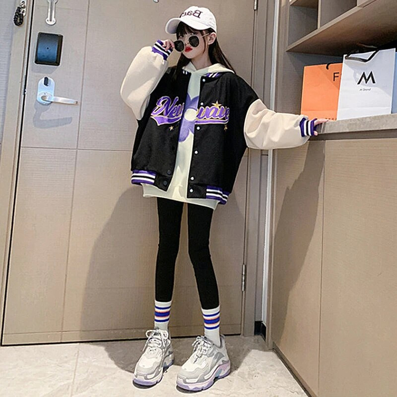 Tavaszi őszi tini lány dzseki gyerekeknek új divat baseball egyenruha sportkabát születésnapi ajándék 4 6 8 10 12 14 éves gyerekruhák