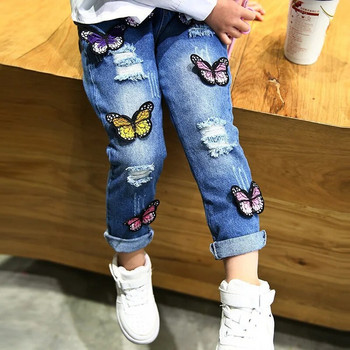 Fashion Fantasy Butterfly Girls Jeans Elastic Waist Παιδικό Παντελόνι Casual Άνετο Slim-Fit κοριτσίστικο παντελόνι Παιδικά ρούχα 1-7 ετών