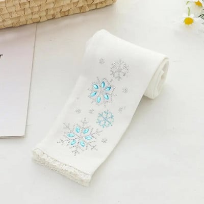 Legíny s ľadovou princeznou pre dievčatá, jeseň/zima, detské nohavice s diamantmi, hrubé polar fleecové nohavice s ceruzkami pre dievčatká