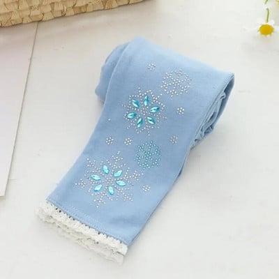 Legíny s ľadovou princeznou pre dievčatá, jeseň/zima, detské nohavice s diamantmi, hrubé polar fleecové nohavice s ceruzkami pre dievčatká