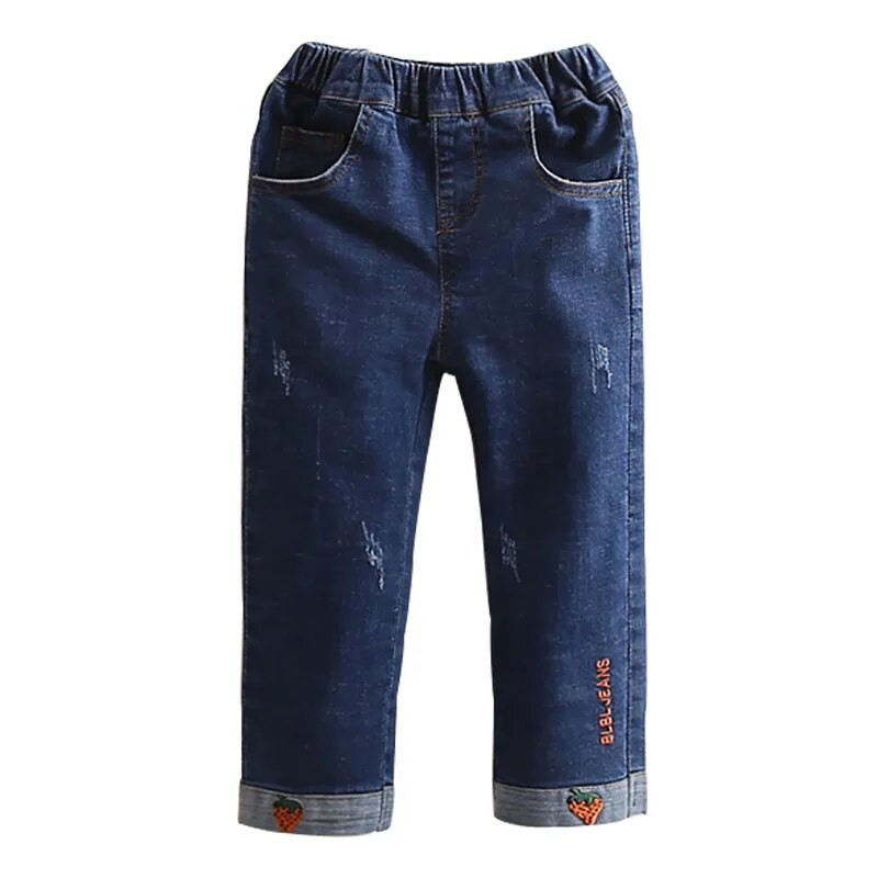 2023 Primavara Toamna Nou Casual 3 4 5 6 8 10 12 ani Copii Copii Pantaloni drepti elastici Adolescent Blugi Denim pentru fetite