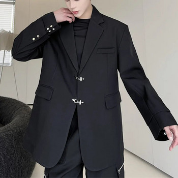 PFNW Ανδρικά φθινοπωρινά ανοιξιάτικα New Tide Darkwear Blazers Κοστούμι ώμου Σχεδίαση με μεταλλικό κουμπί Παλτό με διπλή μανσέτα Splice απλές μπλούζες 12Z2041