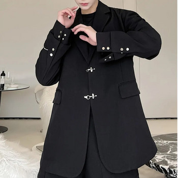 PFNW Ανδρικά φθινοπωρινά ανοιξιάτικα New Tide Darkwear Blazers Κοστούμι ώμου Σχεδίαση με μεταλλικό κουμπί Παλτό με διπλή μανσέτα Splice απλές μπλούζες 12Z2041