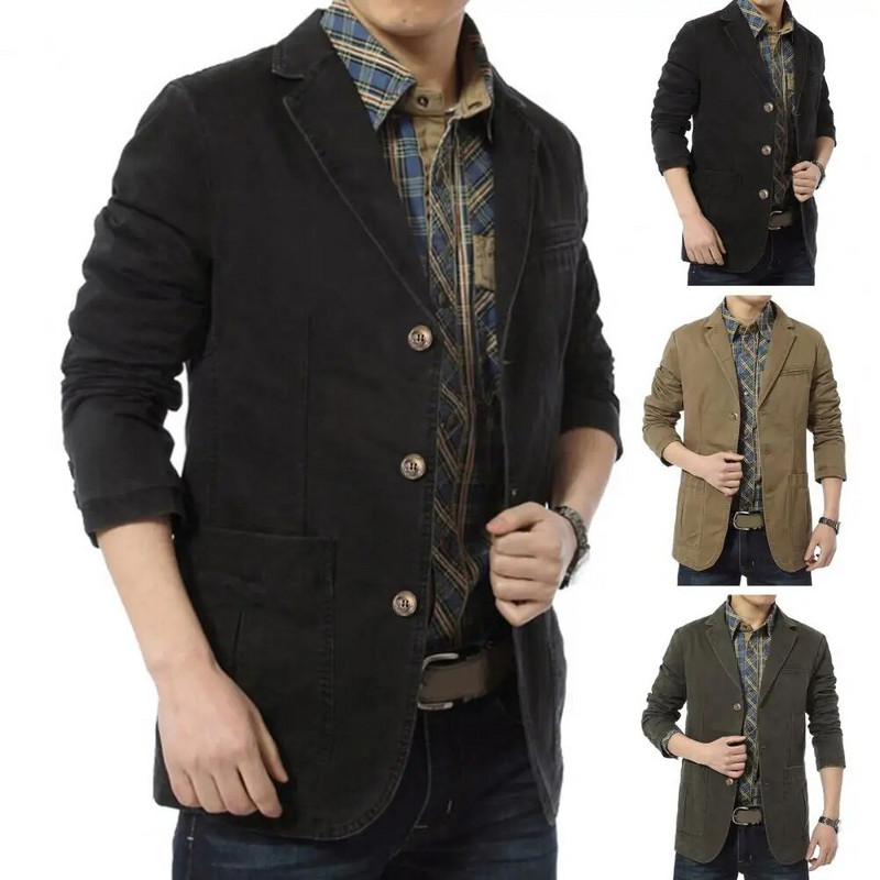 Păstrați-vă cald de culoare solidă toamnă iarnă bumbac jachetă casual pentru bărbați pentru muncă