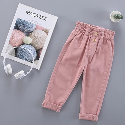 Detské mrkvové nohavice 2021 Nové jesenné oblečenie Detské oblečenie Dievčenské jednofarebné topánky Ležérne nohavice