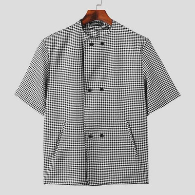 INCERUN Topy 2023 Pekné pánske bez goliera Dizajn Ležérne obleky Kabáty Štýlové pánske Hot Výpredaj S krátkym rukávom Cardigan Blazer S-5XL