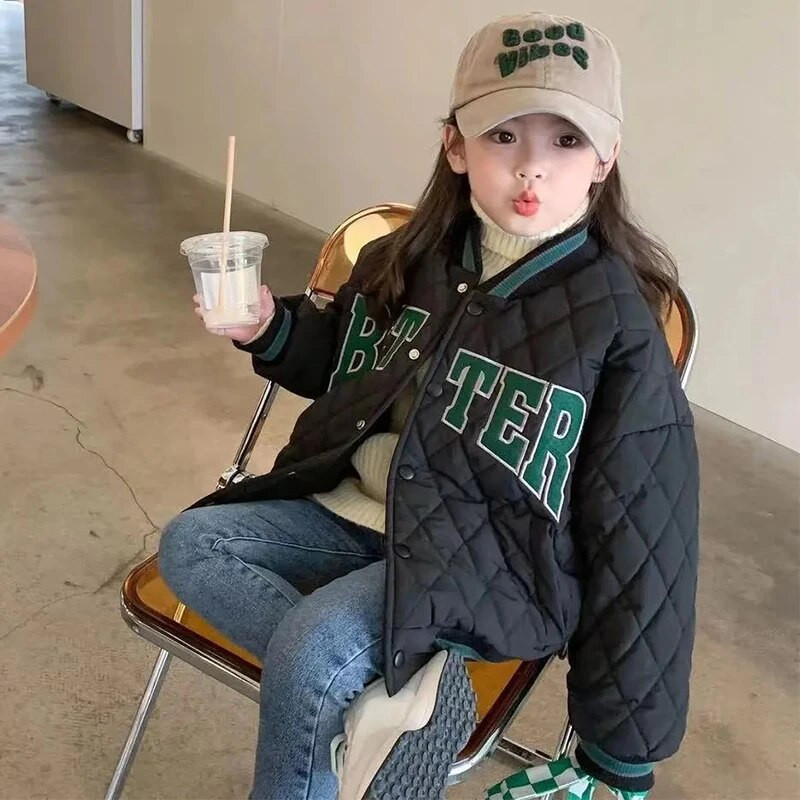 2024 Nová jarná jesenná detská chlapčenská bunda, baseballový oblek, bomber, drobná bavlna, detské vrchné oblečenie, oblečenie pre dievčatá, kabát, zimné oblečenie