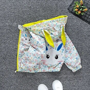 Detská bunda pre dievčatká, roztomilé kreslené zvieratká, jarná jesenná chlapčenská vetrovka, kabát s kapucňou a zipsom, vrchné oblečenie pre deti 1, 2, 3, 4, 5, 6 rokov