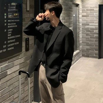2023 Нов едноцветен блейзър Мъжка мода Социална мъжка рокля Яке Корейски бизнес ежедневен костюм Яке Мъжки офис Официален L50