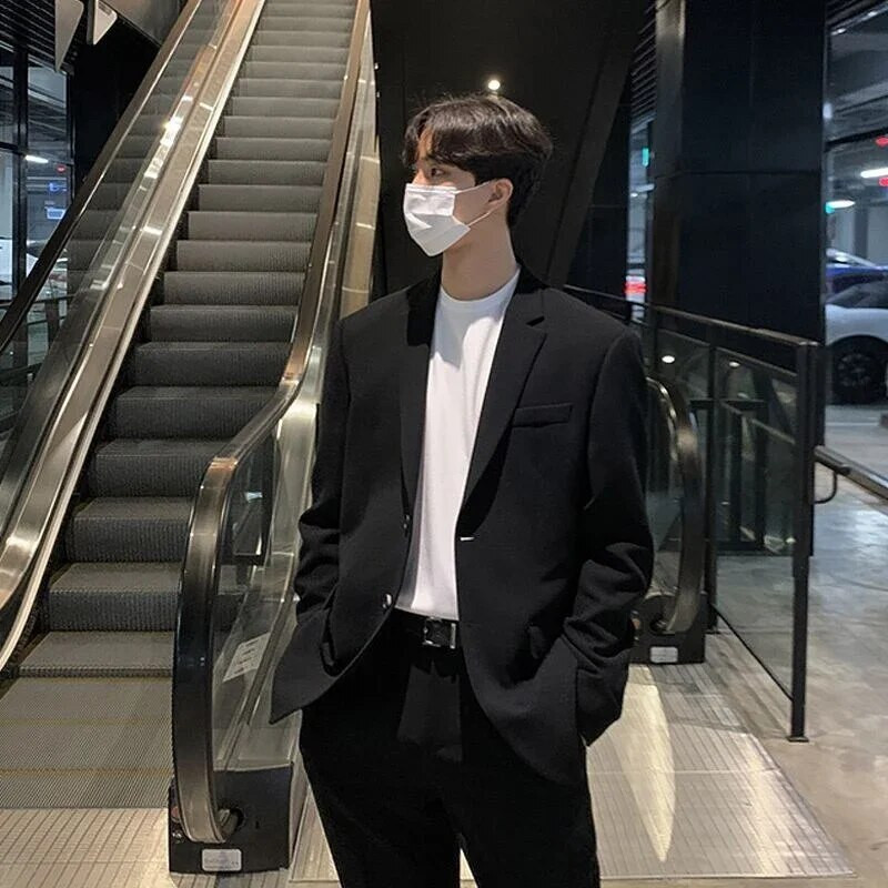 2023 Nou Blazer de culoare solidă pentru bărbați la modă socială rochie pentru bărbați jachetă coreeană de afaceri ocazional pentru costum masculin, birou formal L50