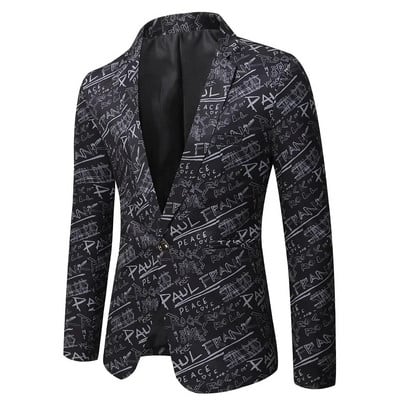 Pánske sako s kvetinovým vzorom, ležérny strih, slim fit, módne personalizované, jednoradové, sako, pódiové, spoločenské, spoločenské, spoločenské šaty