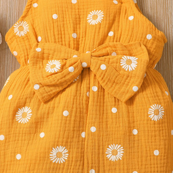 PatPat Toddler Girl 100% βαμβακερό φλοράλ στάμπα με παπιγιόν αμάνικο φόρμα